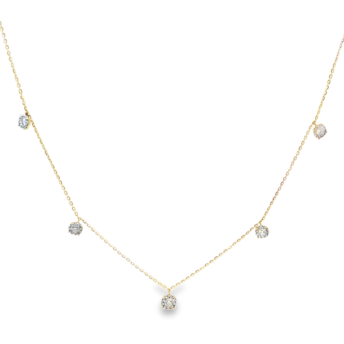 Five Charm Diamond Necklace 14Kt
