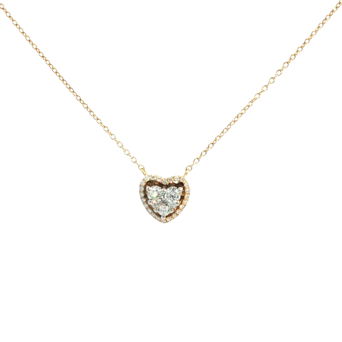 Diamond Heart Pendant Chain 18k