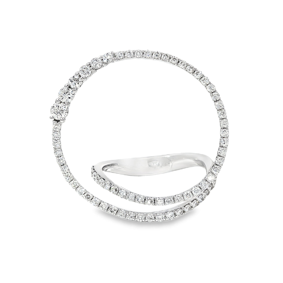 Diamond Spiral Cocktail Ring in 18kt White Gold