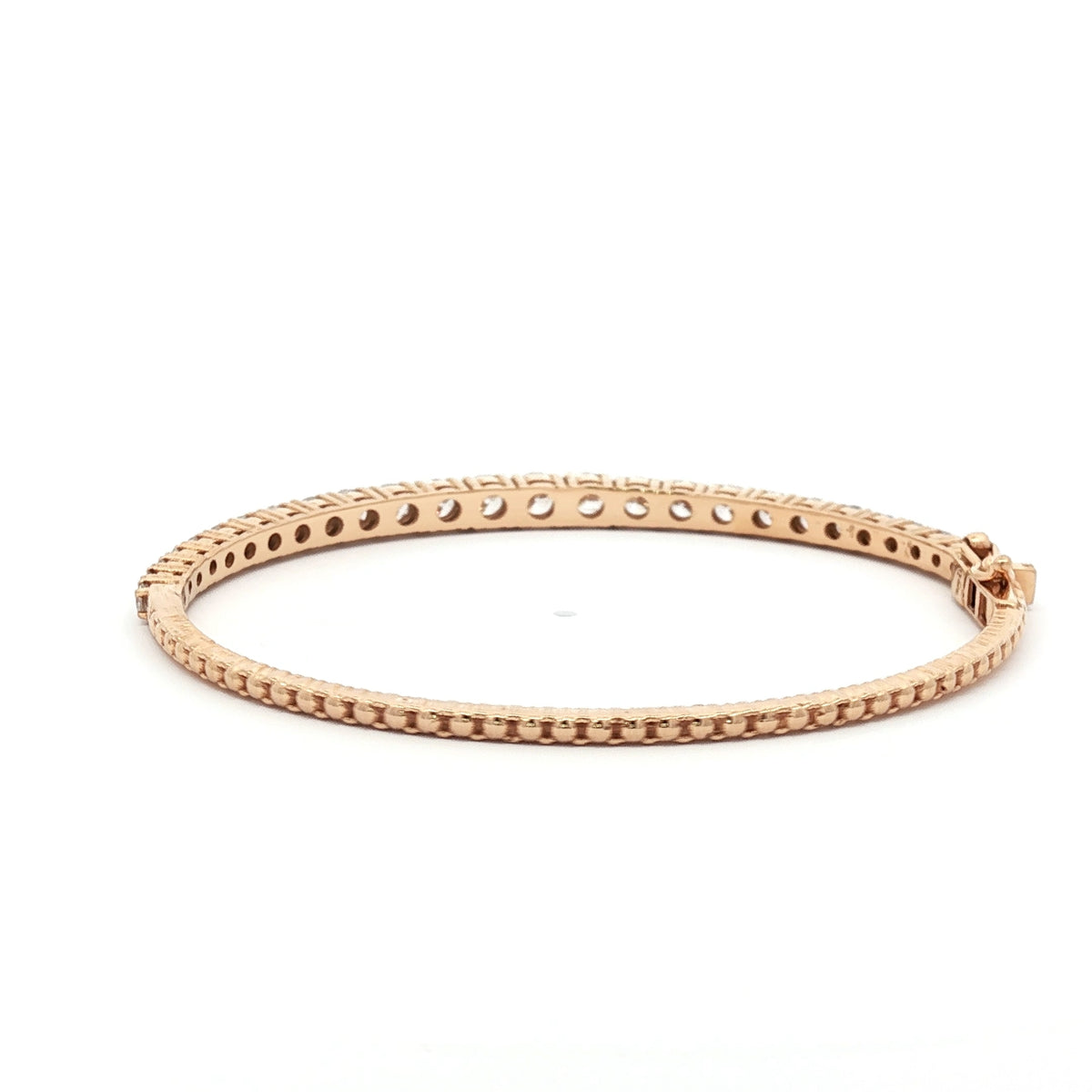 Elegant Rose Gold Half Tennis Bracelet with Round Brilliant Diamonds 18k