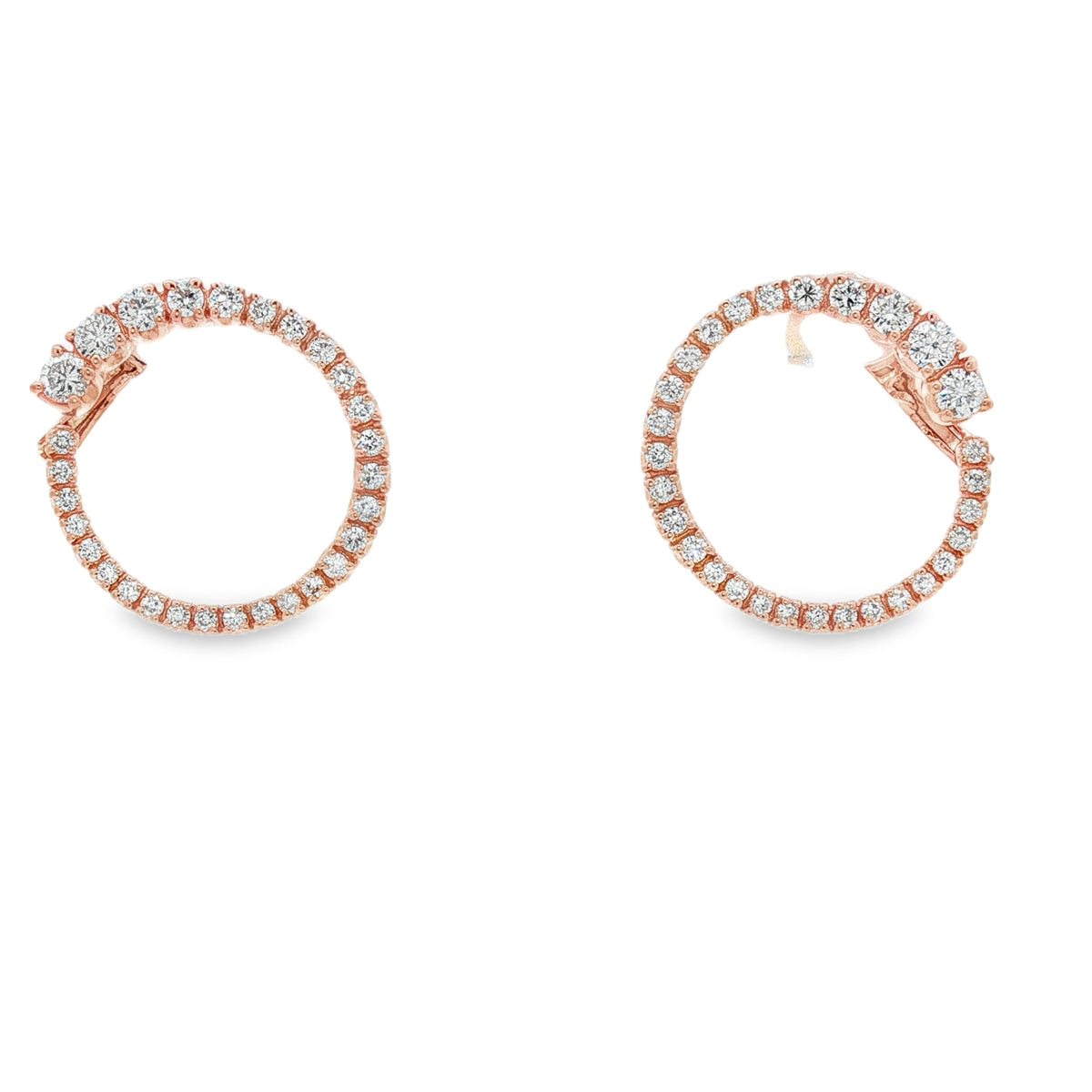 Open Circle Diamond Earrings in 18k Rose gold
