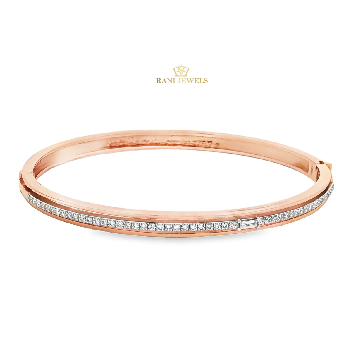 Rose Gold Bangle Bracelet with Diamonds 18KT