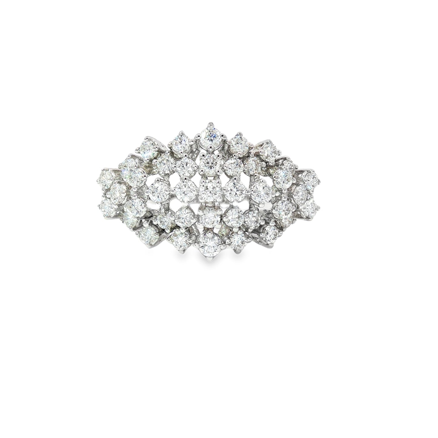 White Gold 3D Design Ring with Diamonds 18KT