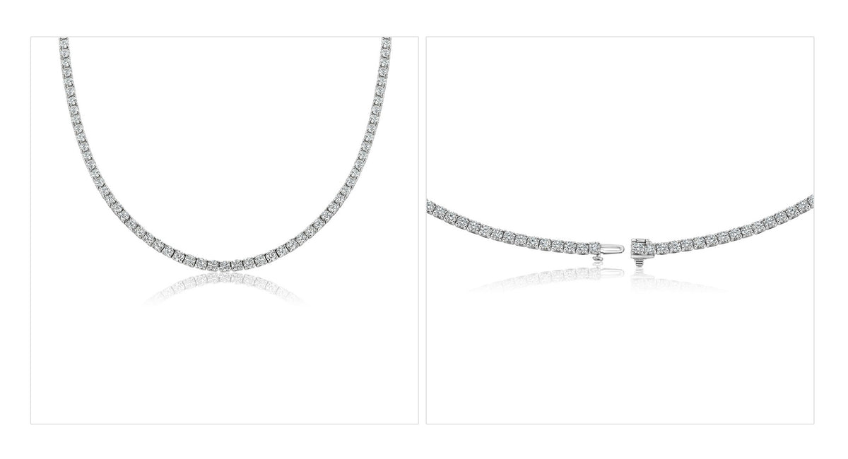 11.67ct Diamond Tennis Necklace 14Kt