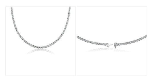 11.67ct Diamond Tennis Necklace 14Kt
