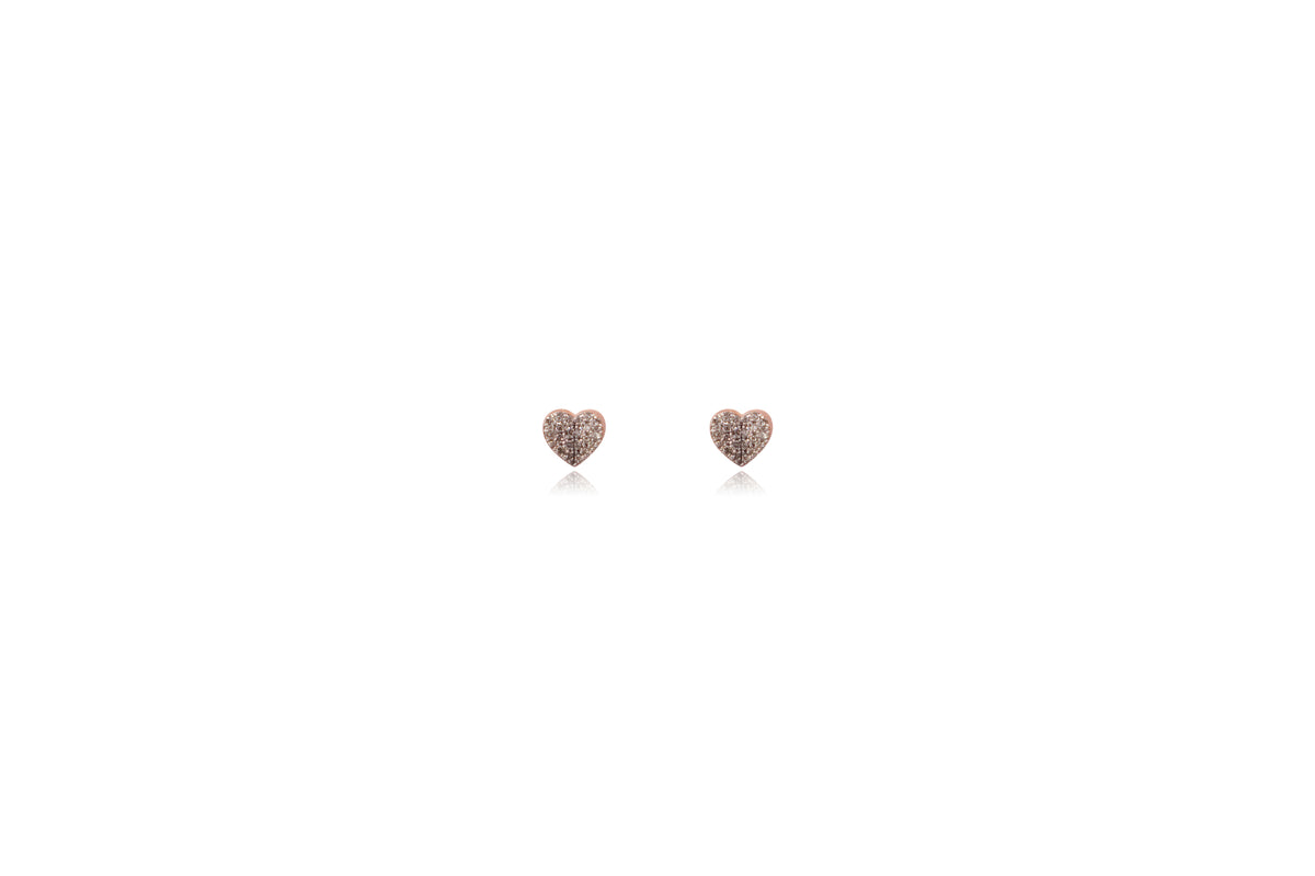 7-Way Heart Interchangeable Diamond Earrings in 18Kt Rose Gold