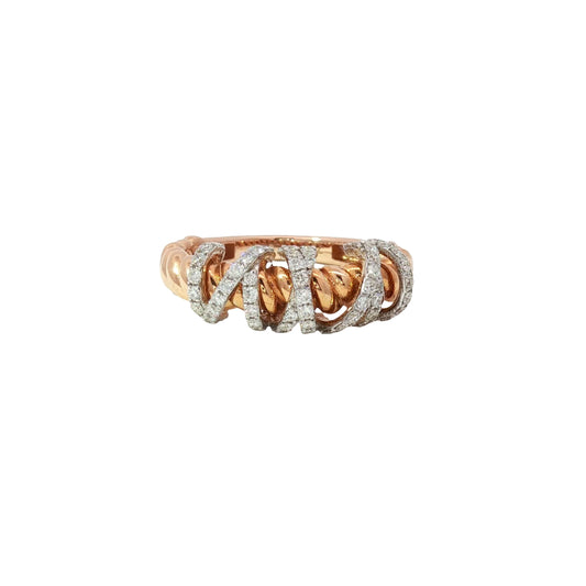 Diamond Cable Ring in 18k Rose Gold
