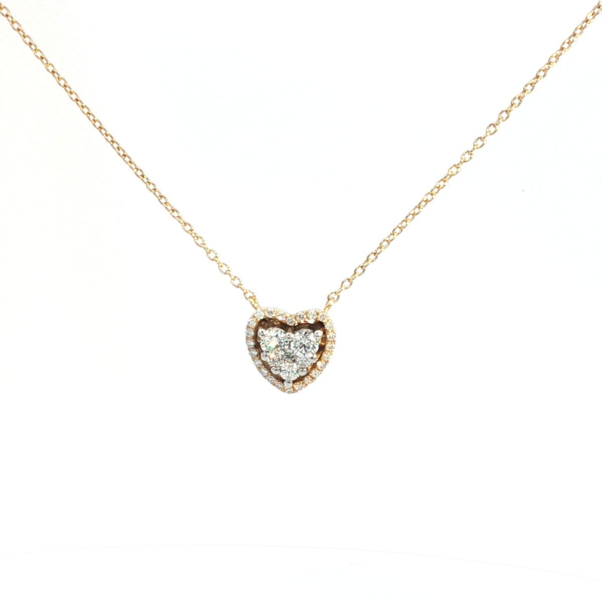Diamond Heart Pendant Chain 18k