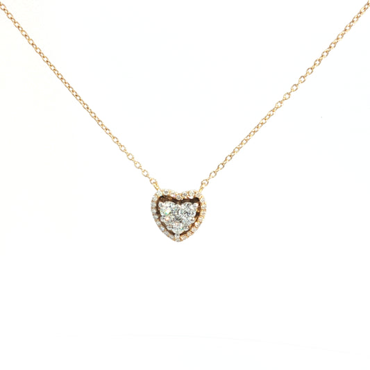 Diamond Heart Pendant Chain 18k