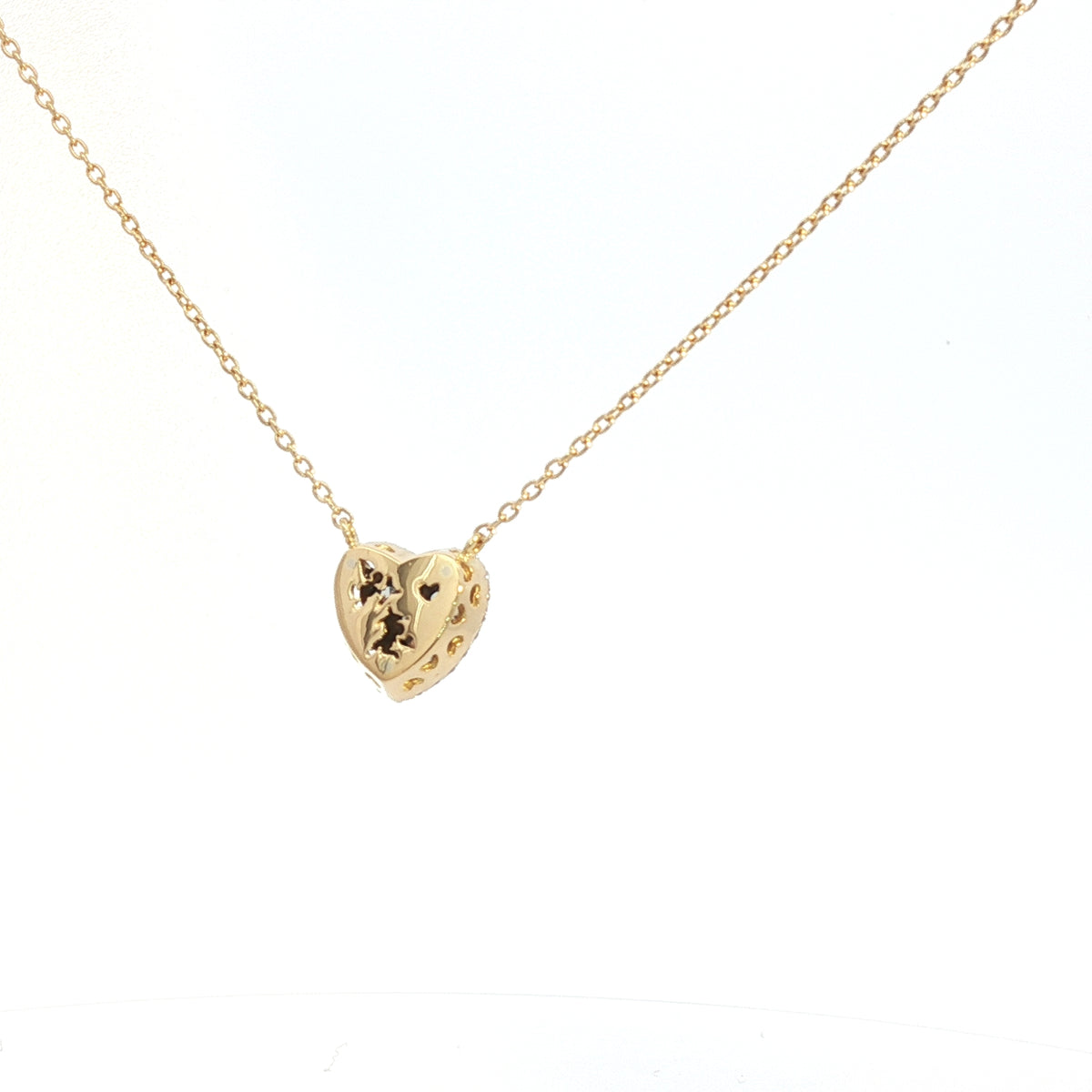 Diamond Heart Pendant Chain 18k