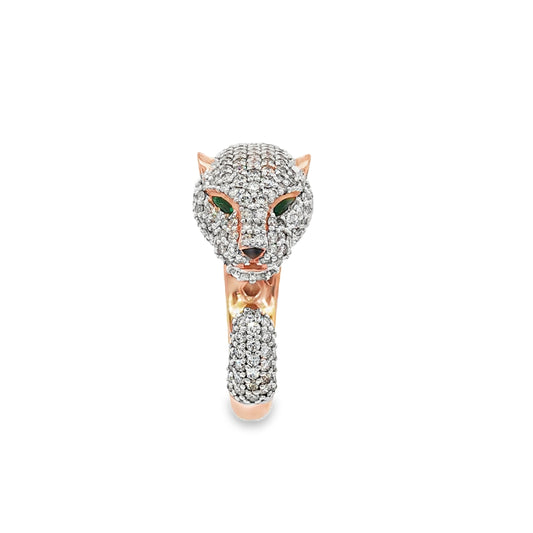 Diamond Panther Gold Ring 18Kt