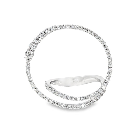 Diamond Spiral Cocktail Ring in 18kt White Gold