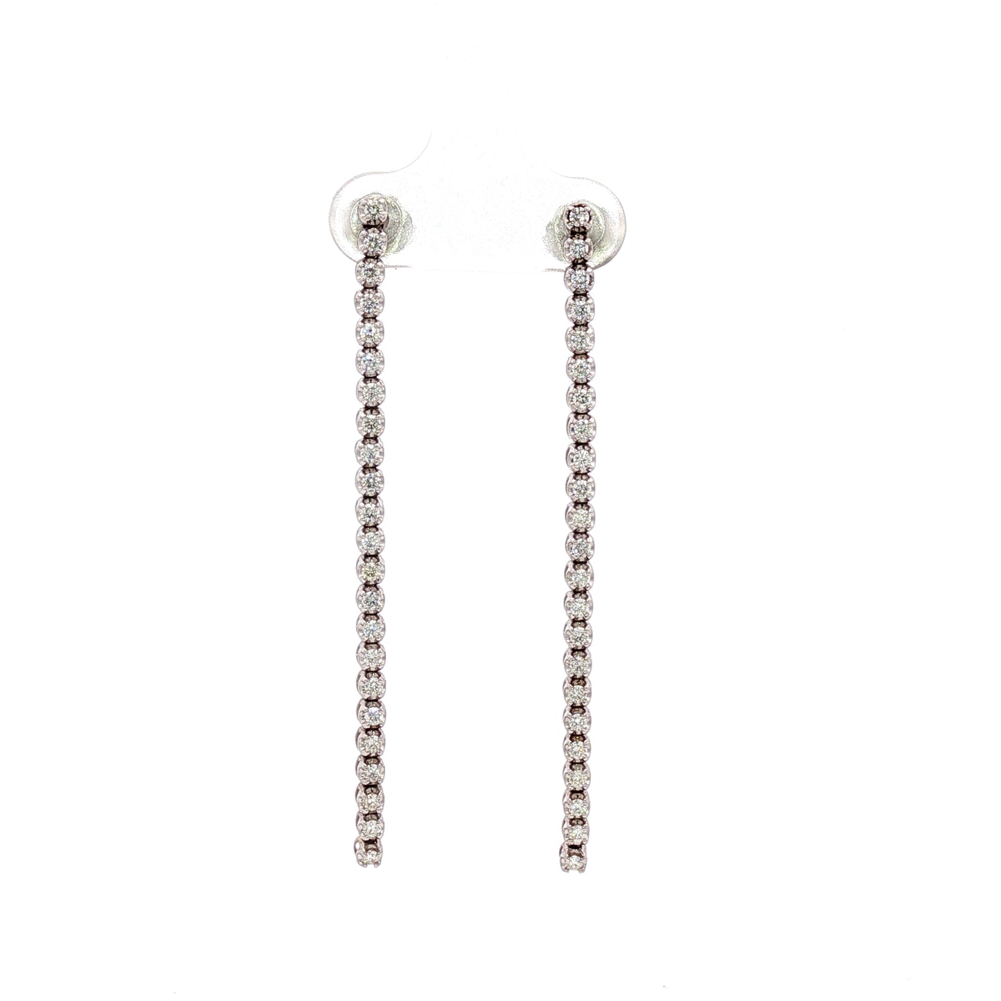 Diamond Tennis Earrings White gold 14k