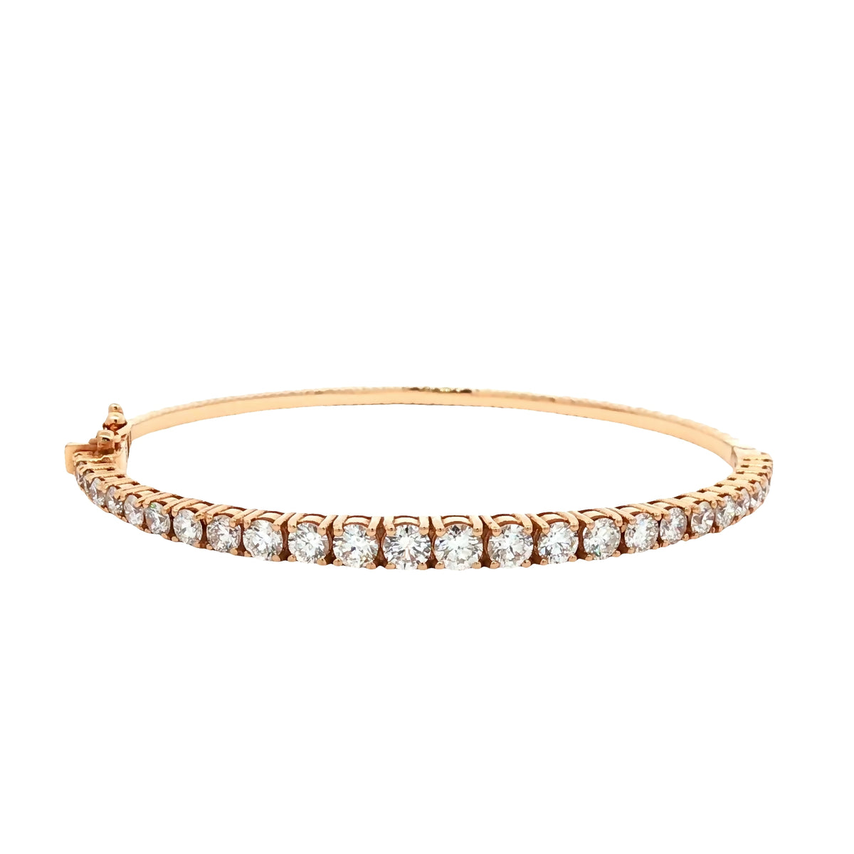 Elegant Rose Gold Half Tennis Bracelet with Round Brilliant Diamonds 18k