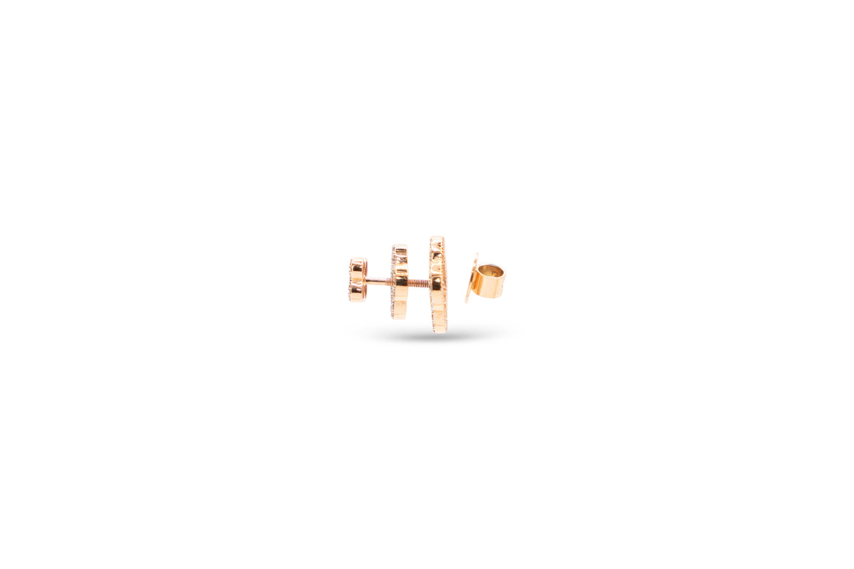 Floral Diamond Stud Earrings 18Kt