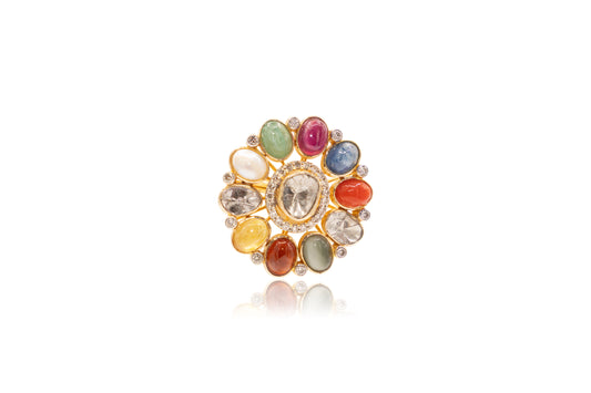 Navrattan Cocktail Ajustable Ring