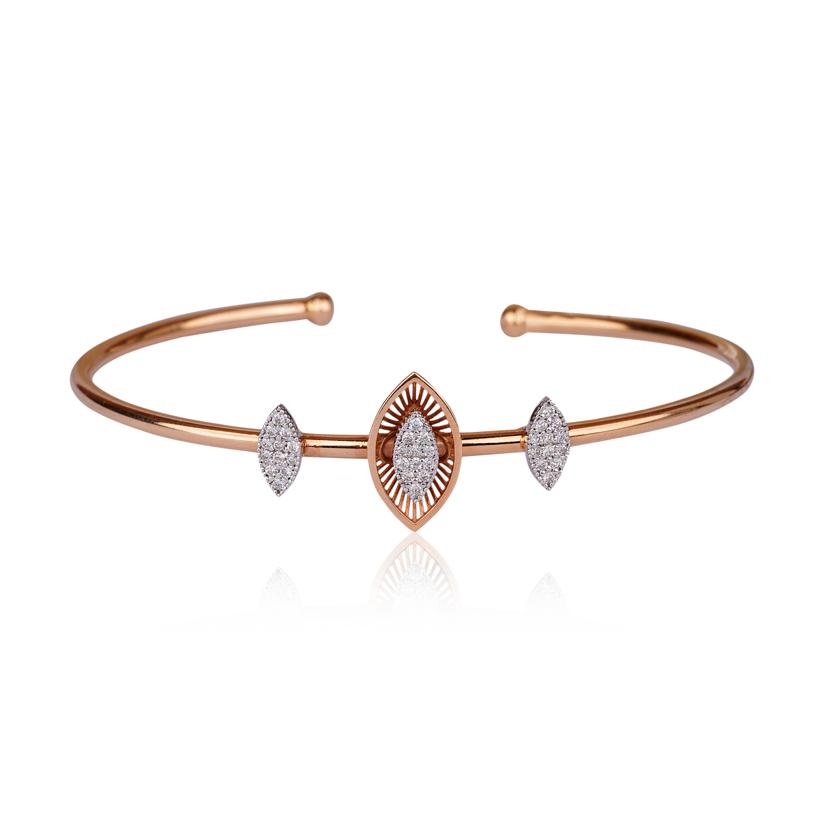 Open Rose Gold Diamond Bracelet 18kt