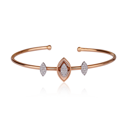 Open Rose Gold Diamond Bracelet 18kt