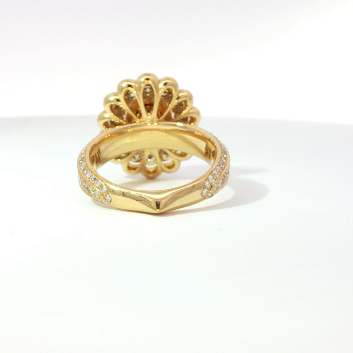 Oval Brilliant Cut 1.01ct Yellow Diamond Heirloom Ring 18KT