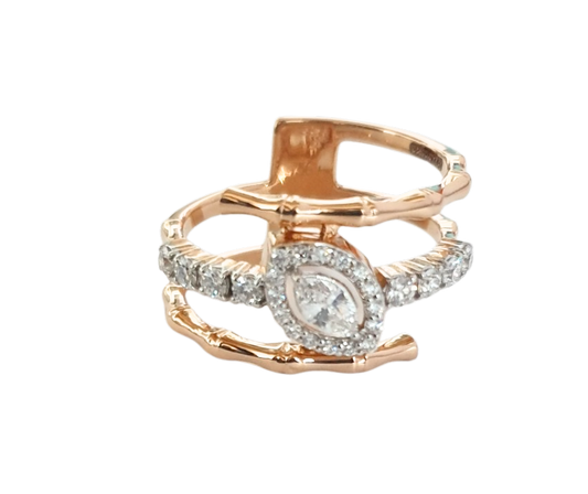 Rose Gold Marquise Diamond Ring 18Kt