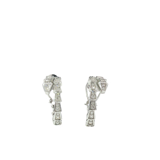 Serpentine Hoops Earring in White Gold 18Kt