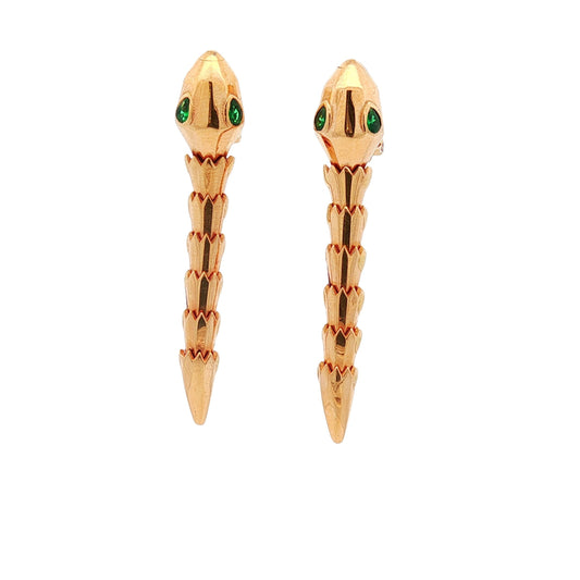 Serpentine Rose Gold Earrings 18Kt