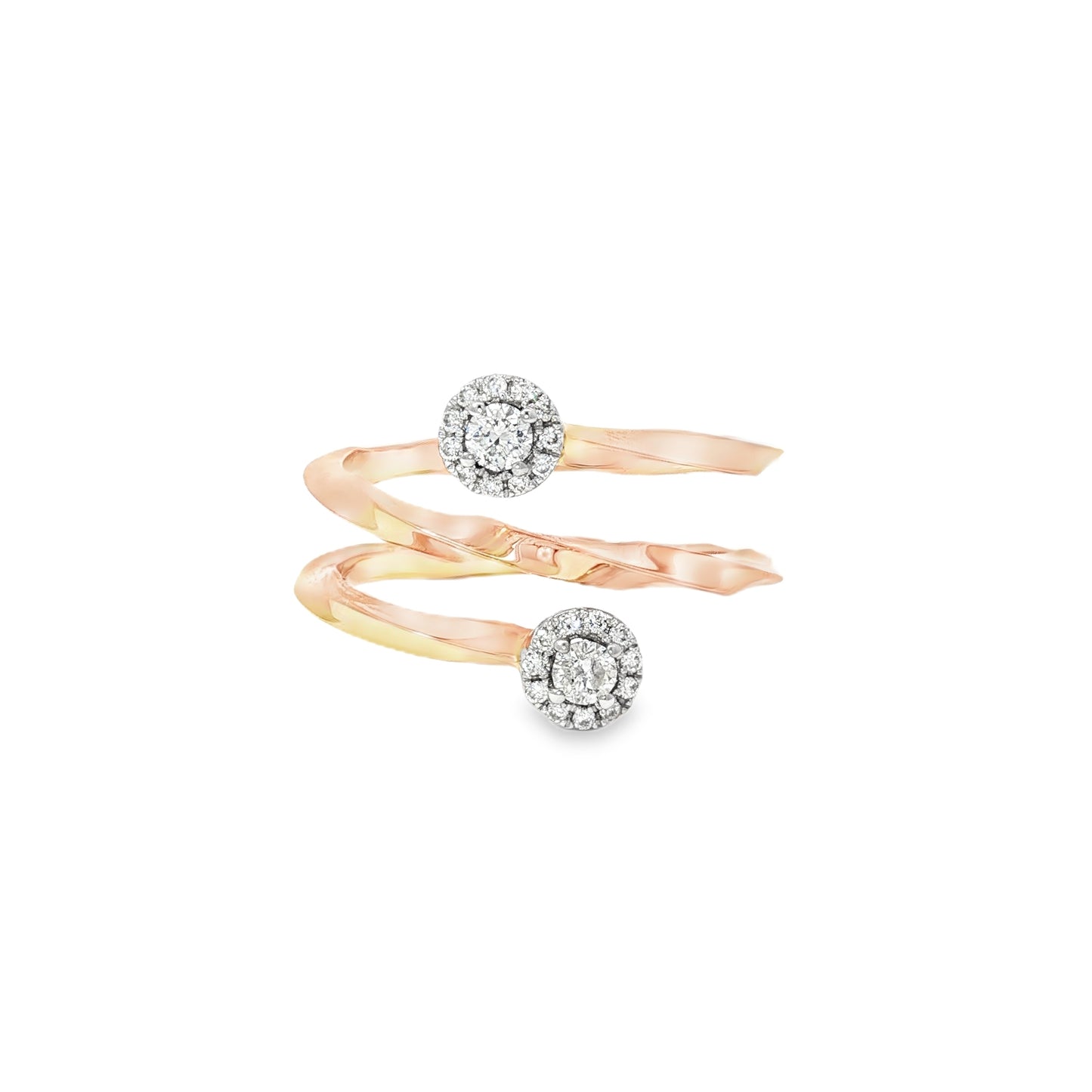 Swirl Rose Gold with Diamond Ring 18KT