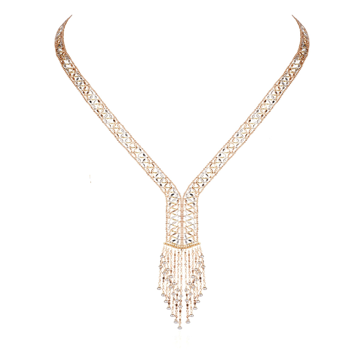 Tri color Gold Necklace 18Kt