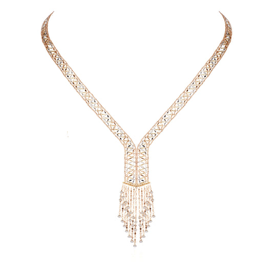 Tri color Gold Necklace 18Kt