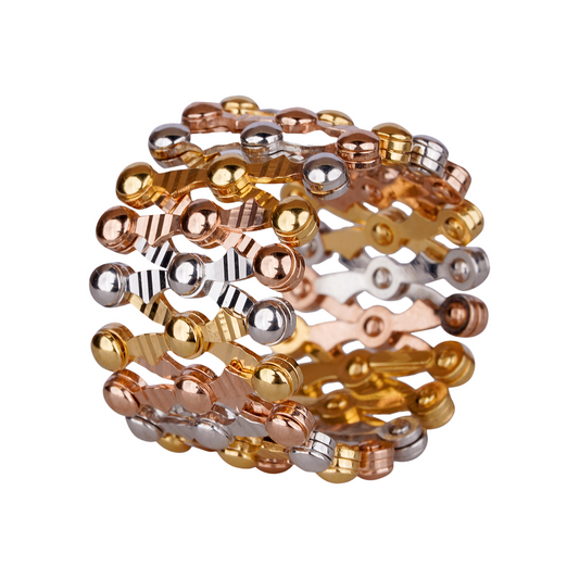Tricolor Convertible Bangle/Ring 18k