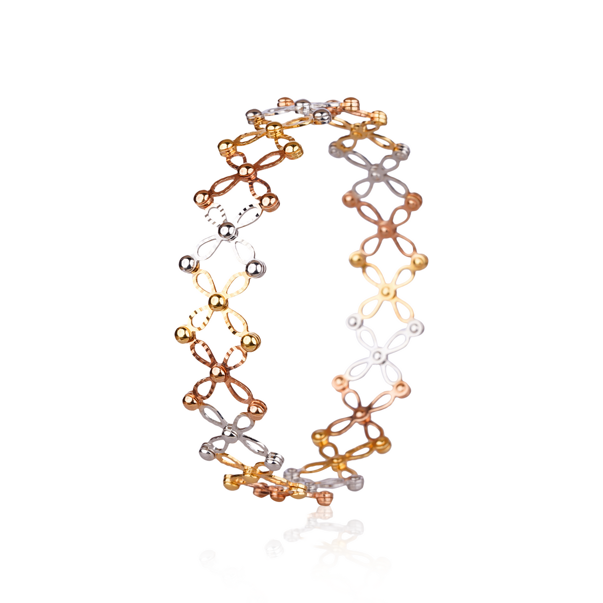 Tricolor Convertible Bangle/Ring 18k