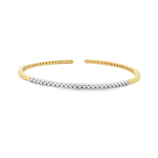 Two Tone Gold Diamond Flex Bracelet 18k