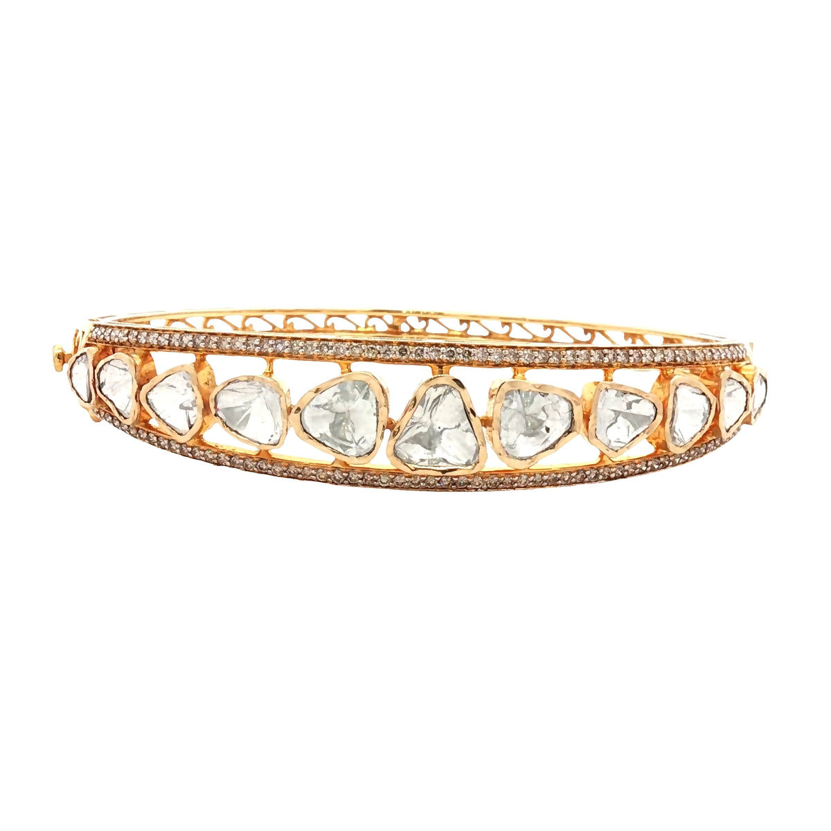 Uncut Diamond Bracelet in 18k Yellow Gold