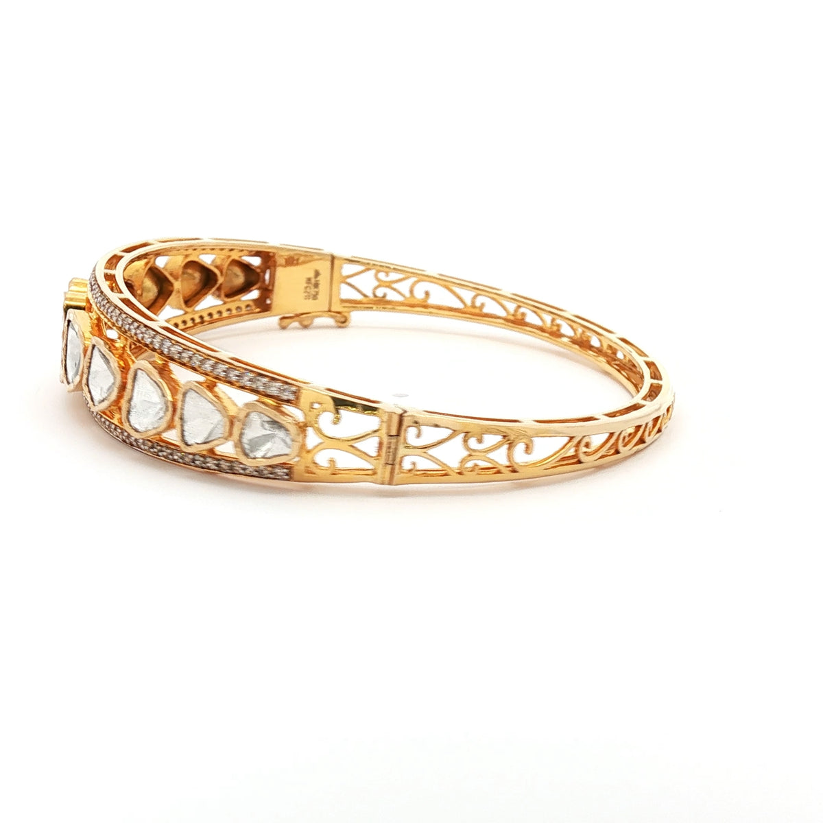 Uncut Diamond Bracelet in 18k Yellow Gold