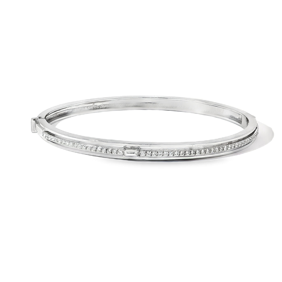 White Gold Bangle Bracelet with Diamonds 18KT