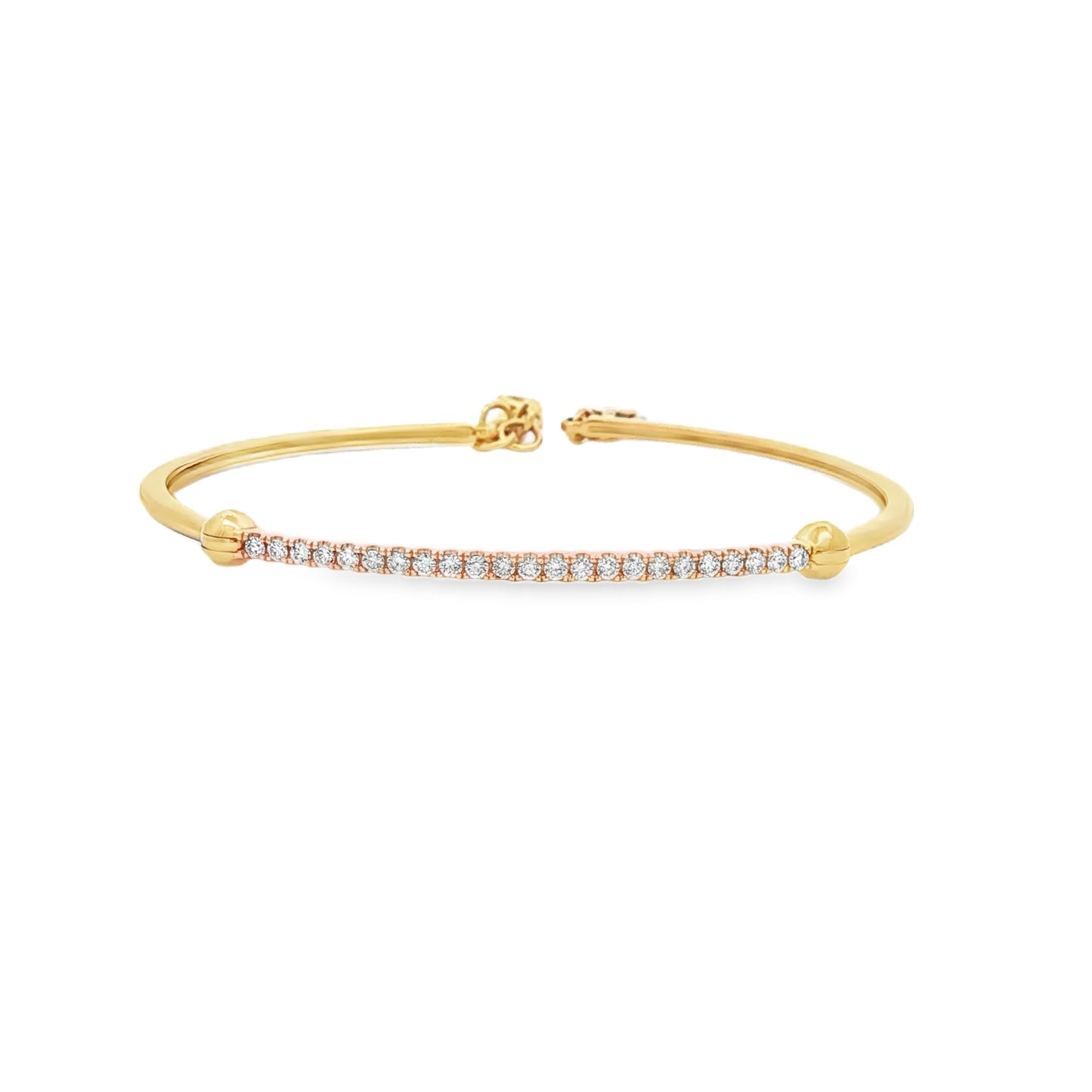 Yellow Gold  Diamond Bracelet with Adjustable Chain 18KT