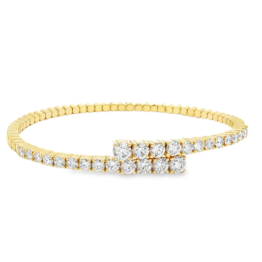 Yellow Gold Diamond Bracelet with Round Brilliant Cut Diamonds 18KT