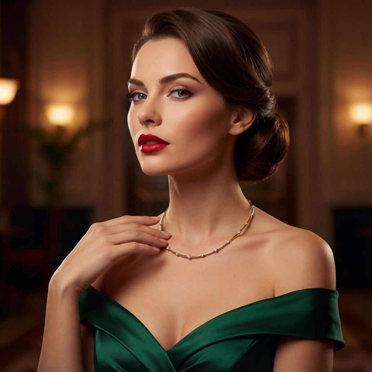 Yellow Gold Diamond Collar 18k