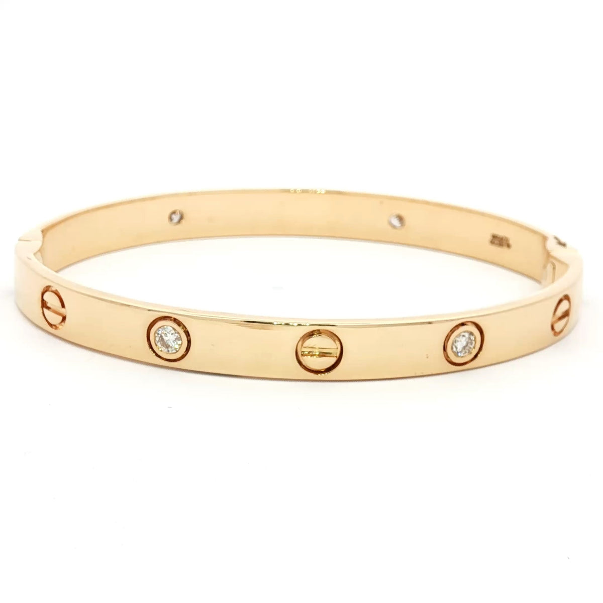 Yellow Gold Diamond Lock Bracelet 18Kt