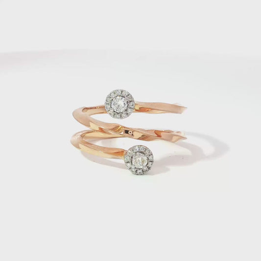 Swirl Rose Gold with Diamond Ring 18KT